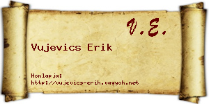Vujevics Erik névjegykártya